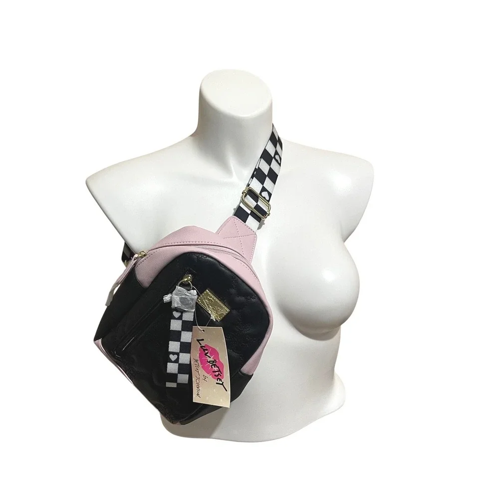 LUV BETSEY‎ BY BETSEY JOHNSON  LBLEELA Mini Sling Backpack Quilted Heart Y2K NWT